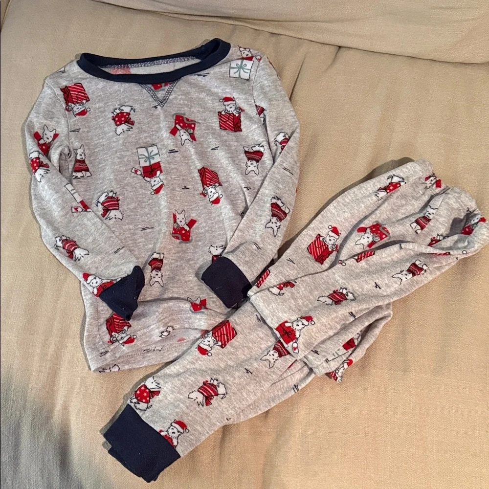 Laura Ashley Gray and Red Kids Pajama Set